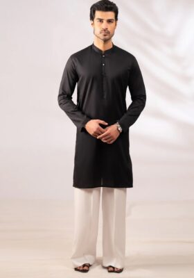 Black Blended Kurta