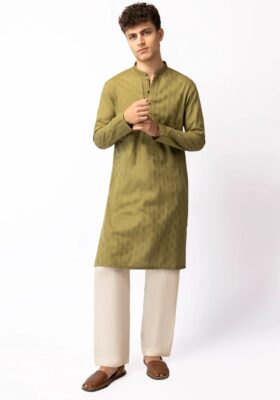 Mehndi Green Cotton Kurta