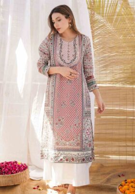 Fitrat (Spirit Of Nature) Kurta - Off White & Green