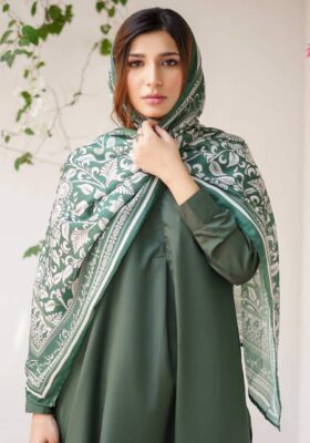 Nayaab (Precious) Scarf - Forest Green