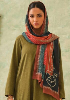 Umeed (Hope) Scarf - Orange & Teal