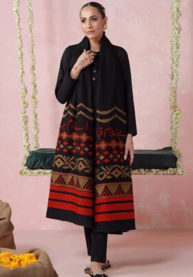 Aghaaz Weaved Shawl - Black
