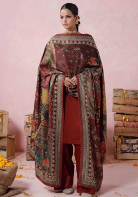 Gulposh (Covered in Flowers) Shawl - Maroon