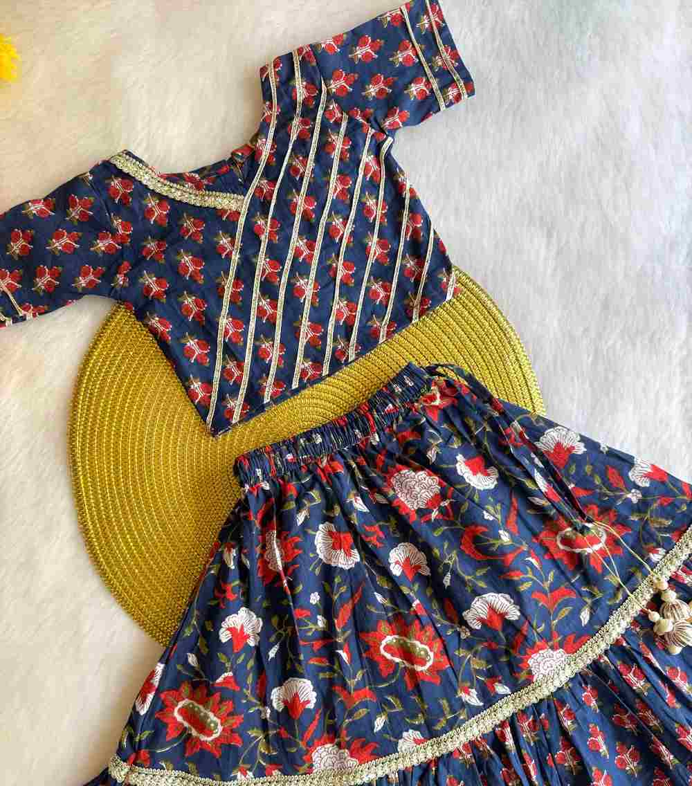 Navy Blue Ghagra - Image 2