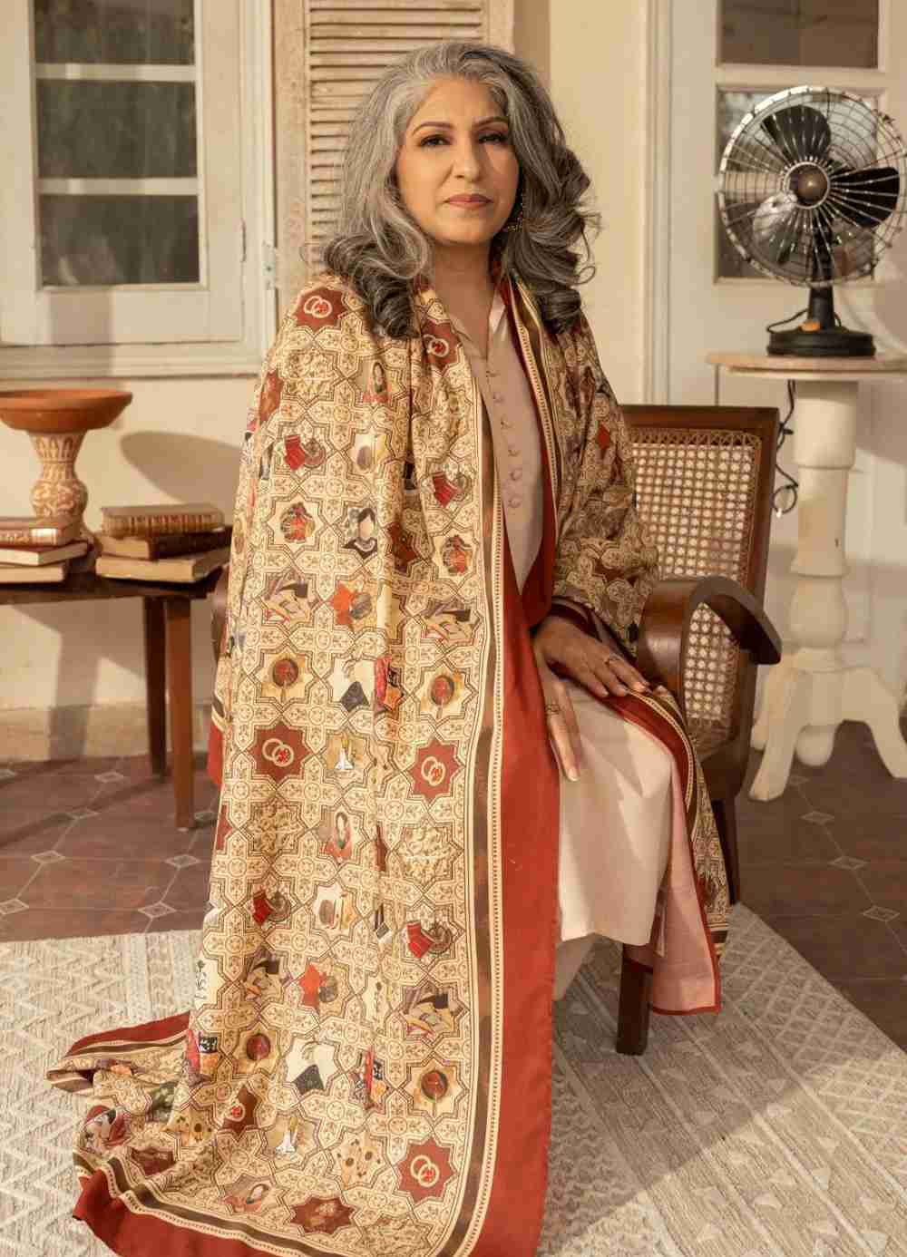 Zeenat (Timeless Beauty) - Antique Maroon Odhni