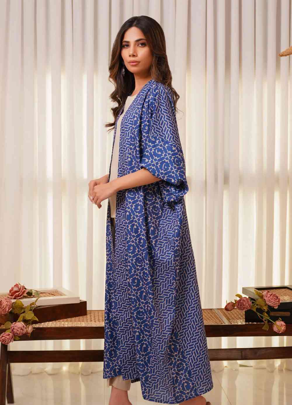 Ayra Shrug - Blue & Beige - Image 2