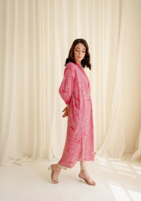 Aaina (Mirror) Kaftaan - Rouge Pink