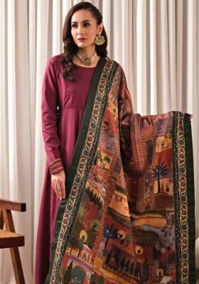 Bagh-e-Mughal (Mughal Garden) - Green & Rust Shawl