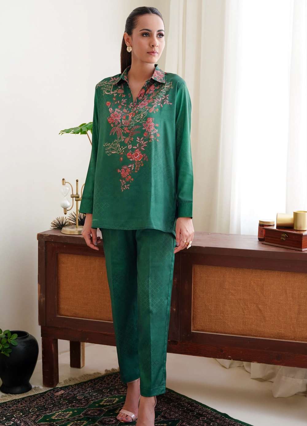 Chaman (Garden) Shirt - Bottle Green - Image 3