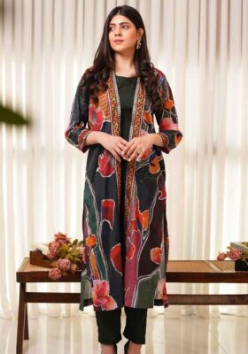 Dhanak (Rainbow) Shrug - Shades Of Green