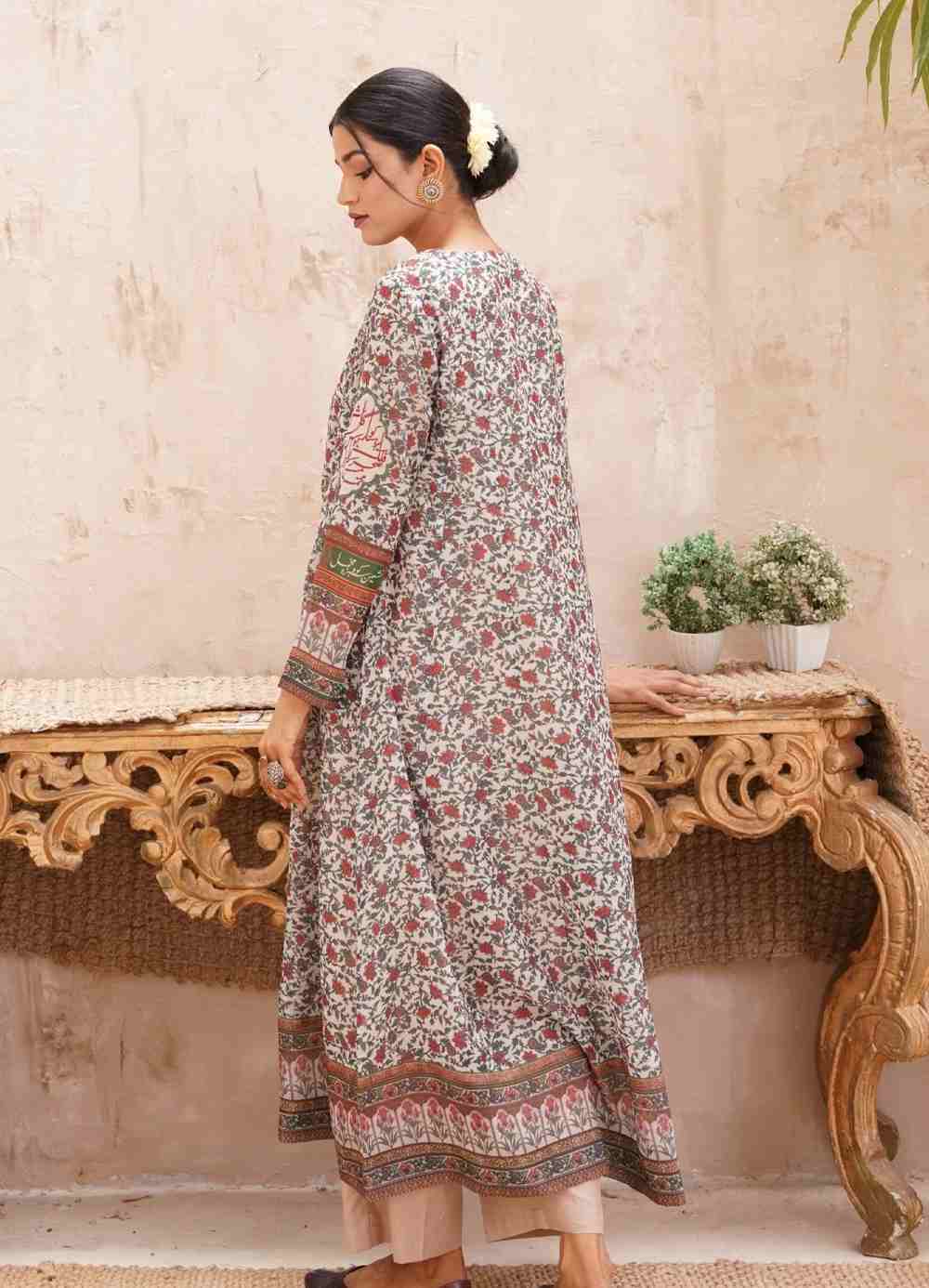 Fitrat (Spirit Of Nature) Flared Anarkali - Green - Image 3