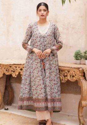 Fitrat (Spirit Of Nature) Flared Anarkali - Green