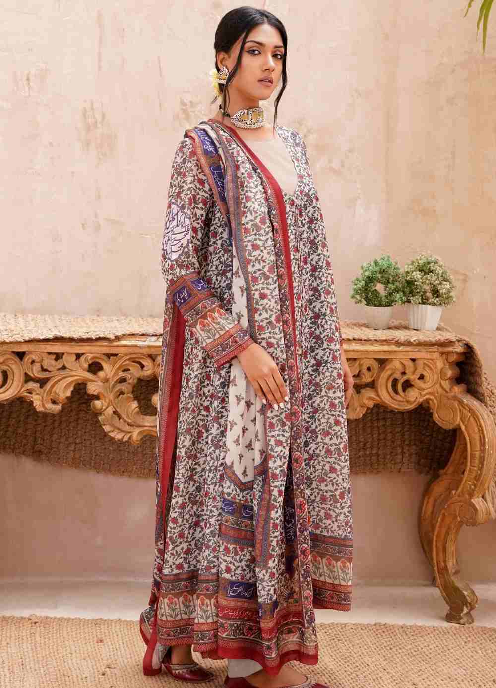 Fitrat (Spirit Of Nature) Flared Anarkali - Indigo - Image 2