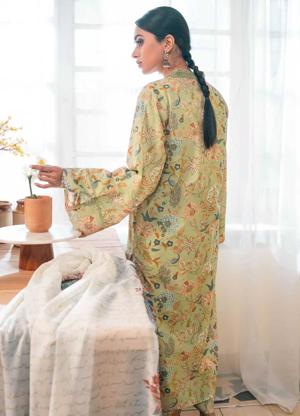 Gulnaar (Fruit Flora) Co-Ord Set - Mint & Teal - Image 2
