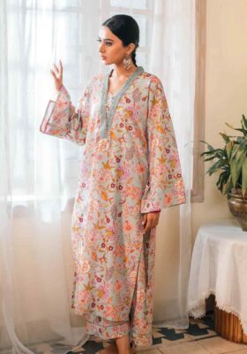 Gulnaar (Fruit Flora) Co-Ord Set - Sage & Fuchsia