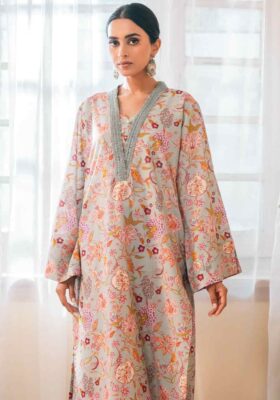 Gulnaar (Fruit Flora) Kurta - Sage & Fuchsia