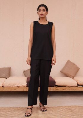 Sleeveless Co-ord Set - Black