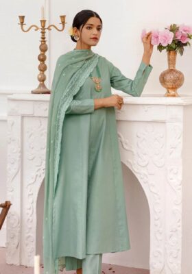 Jahaan (Universe) Embroidered Dupatta - Sage Green