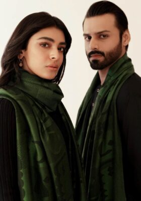 Jazba (Passion) Weaved Stole - Green