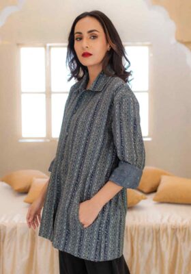 Kaavish (Efforts) Overshirt - Teal & Blue