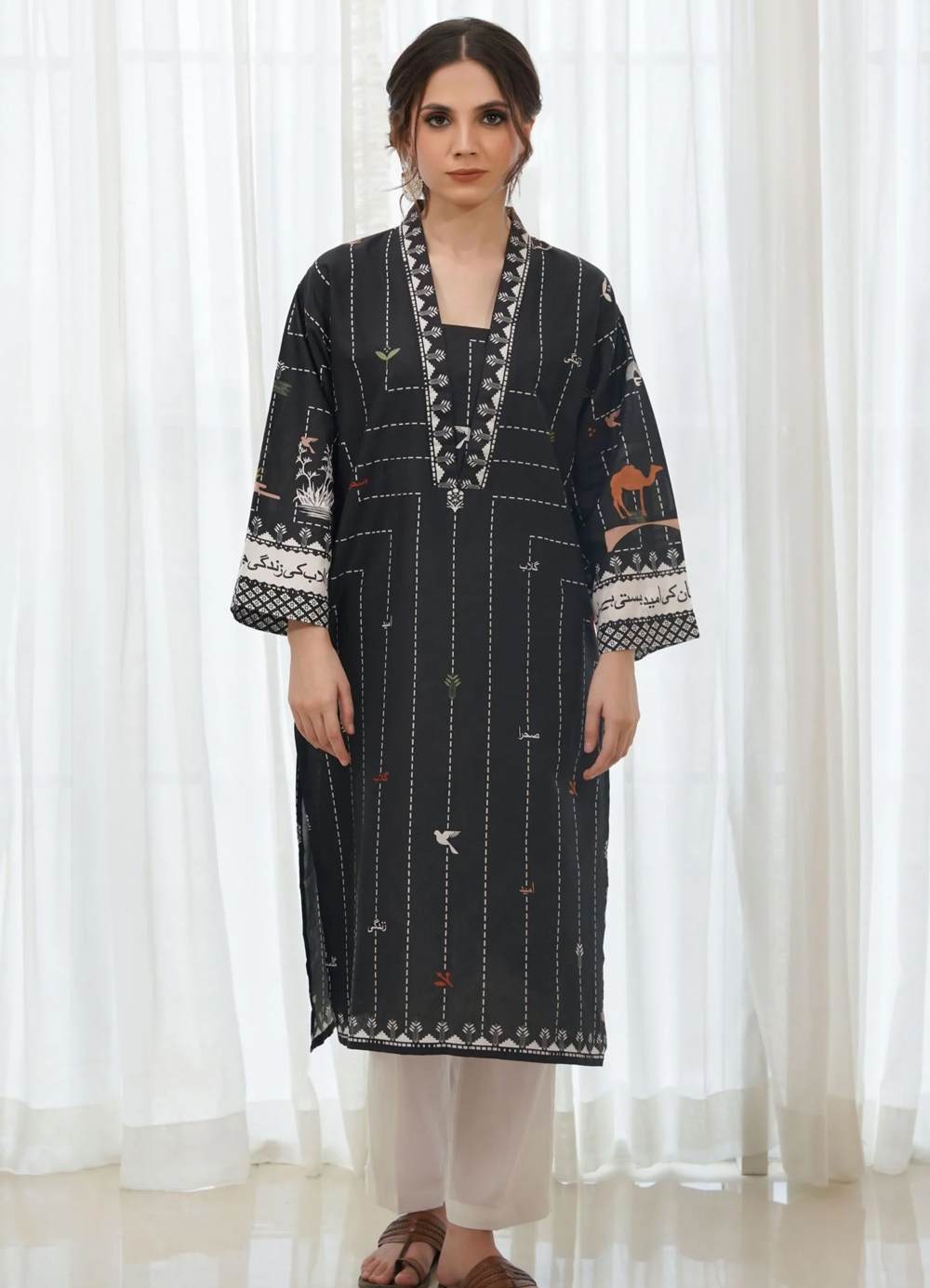 Manzar (Through Your Eyes) - Black Kurta - Image 2