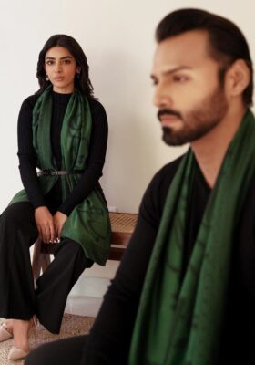 Parvaaz (Wings Of Freedom) Weaved Stole - Green