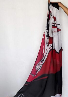 Qudrat (Wonders Of Nature) Scarf - Fiery Red