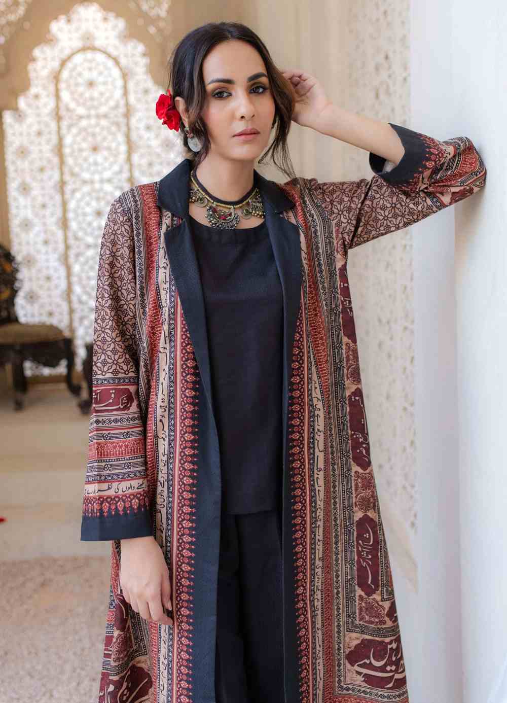 Rashk (Envious Moon) Coat - Maroon - Image 2