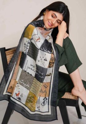 Safar (Journey Of Life) Scarf - Green & Black