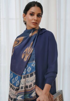 Suroor (True Serenity) - Blue & Off White Scarf