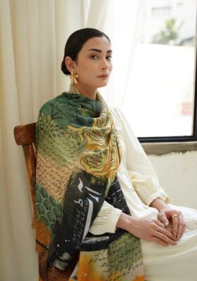 Tarz (Flair & Flourish) Scarf - Shaded Green & Orange