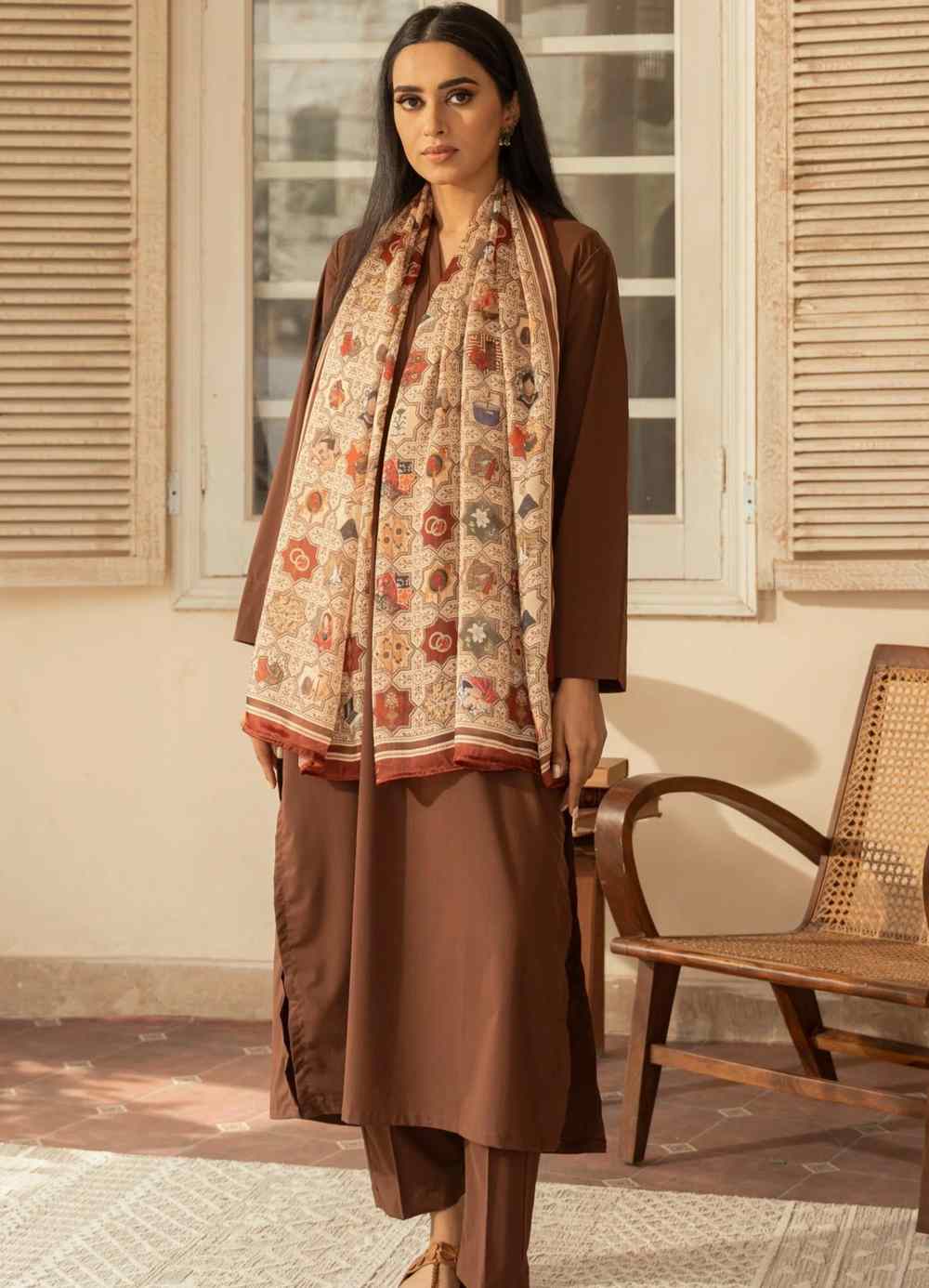 Zeenat (Timeless Beauty) - Antique Maroon Scarf