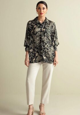 Zohra (Beaming Beauty) Silk Shirt - Black