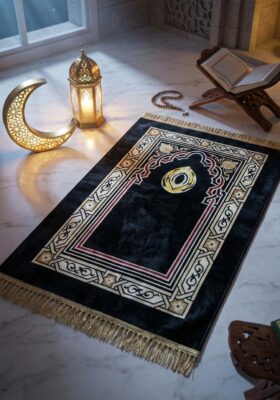 Serene Heritage Premium Padded Velvet Prayer Rug