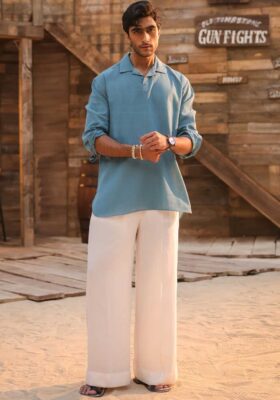 Blue Cotton Kurta