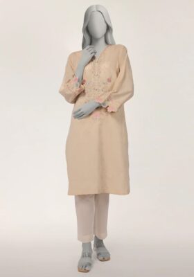 Beige Dobby Kurti