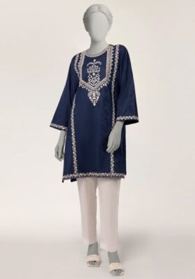 Blue Dobby Kurti
