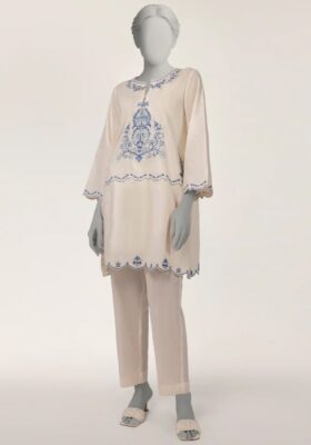 Off White Dobby Kurti