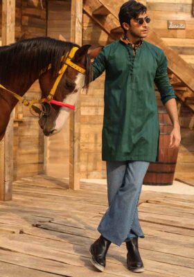 Green Cotton Kurta