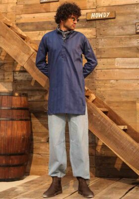 Dark Blue Cotton Kurta
