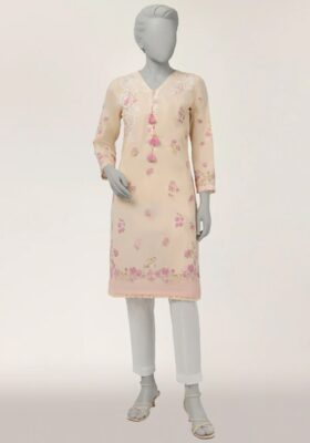 Beige Lawn Kurti