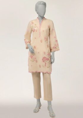 Beige Lawn Kurti