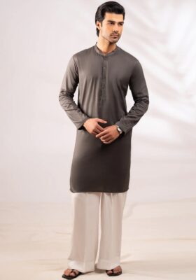 Olive Green Blended Kurta
