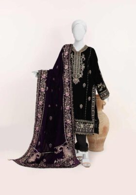 Black Velvet 3Pc Stitched