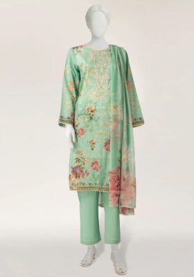 Ice Green Lawn 3Pc Stitched