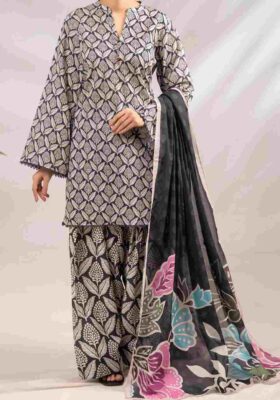 Grey Lawn 3Pc Stitched