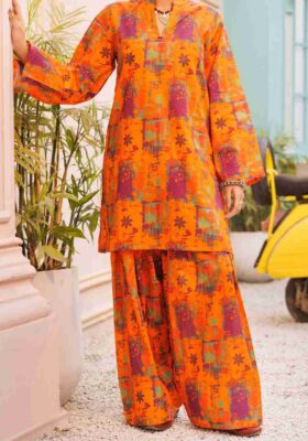 Rust Lawn 2Pc Stitched