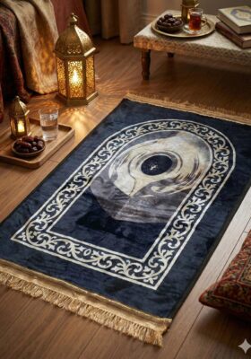Luxurious Velvet Embossed Prayer Rug