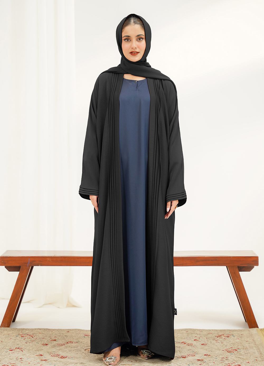 Layl Abaya Set - Solid - Image 2